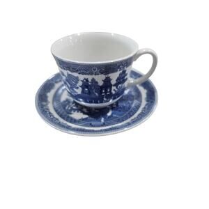 Johnson Brothers Vintage Blue Willow Teacup and saucer